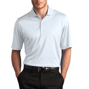 GREG NORMAN PLAY DRY® WHITE TONAL DIAMOND EMBOSSED POLO SHIRT